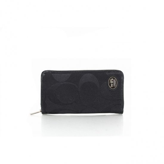 Coach Big Logo Signature Small Black Wallets FEW | Women - Click Image to Close